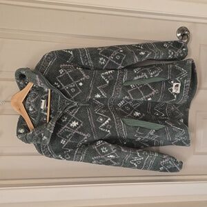 North Face pullover hoodie. Women's L. Unisex. 1/4 zip up fleece green.